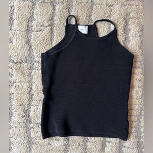 Sheike Black Ribbed Knit Tank Top